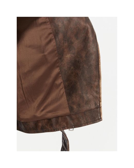 Guess Brown Jacke Aus Kunstleder W5Yl04 Whdi0 Regular Fit