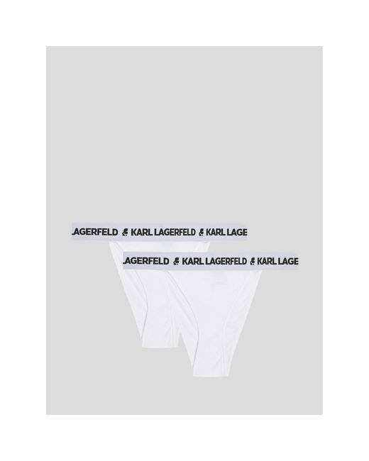 Karl Lagerfeld White 2Er-Set Brazilian Damenslips 225W2141 Weiß