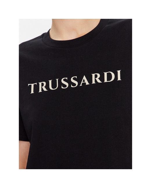 Trussardi Black T-Shirt Lettering Print 56T00565 Regular Fit