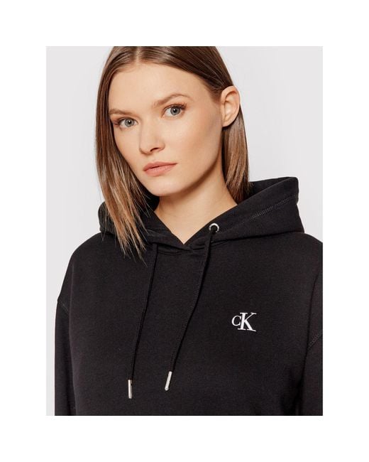 Calvin Klein Black Sweatshirt Embroidered Logo J20J213178 Regular Fit