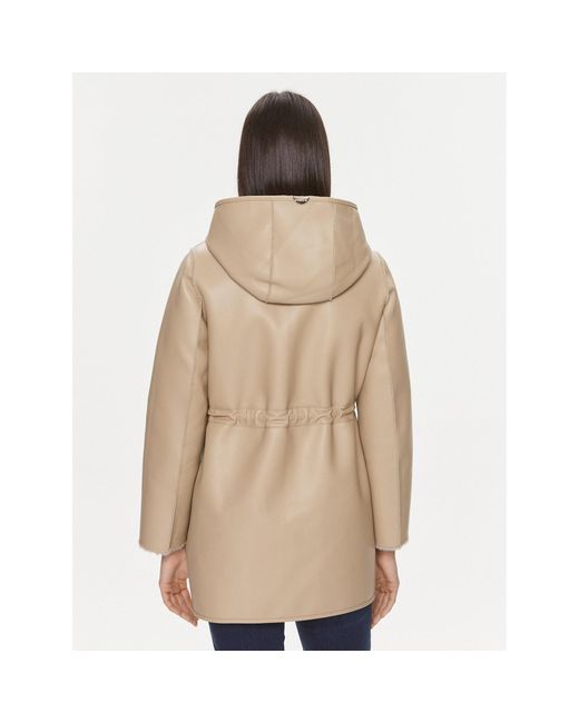 Liu Jo Brown Pelzmantel Mf3069 E0863 Regular Fit