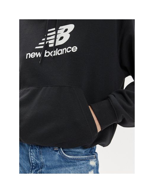 New Balance Black Sweatshirt Wt41504 Oversize
