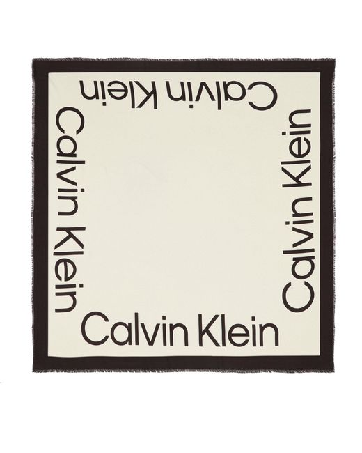 Calvin Klein Metallic Tuch Contrast Logo K60K611739 Écru