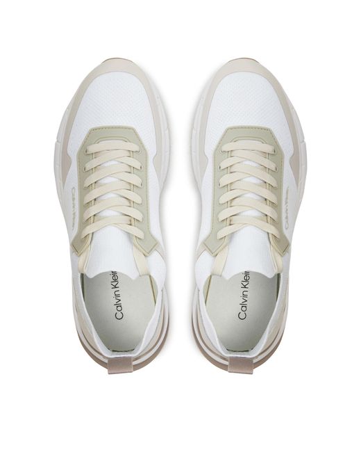 Calvin Klein Sneakers Low Top Lace Up Mix Hm0Hm00918 Weiß in White für Herren