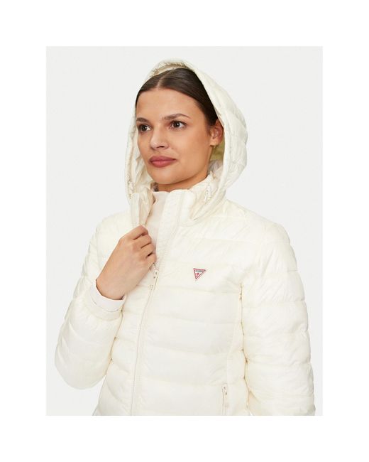 Guess White Daunenjacke W4Yl00 Wg922 Écru Regular Fit