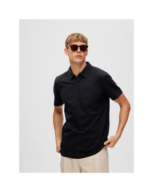 SELECTED Polohemd 16088573 Regular Fit in Black für Herren