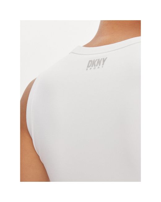 DKNY White Sommerkleid Dp2D4754 Weiß Slim Fit