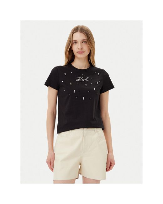 Karl Lagerfeld Black T-Shirt A2W17120 Regular Fit