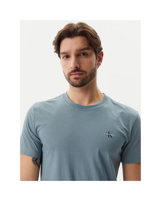 Calvin Klein 2Er-Set T-Shirts Monologo J30J320199 Regular Fit in Blue für Herren
