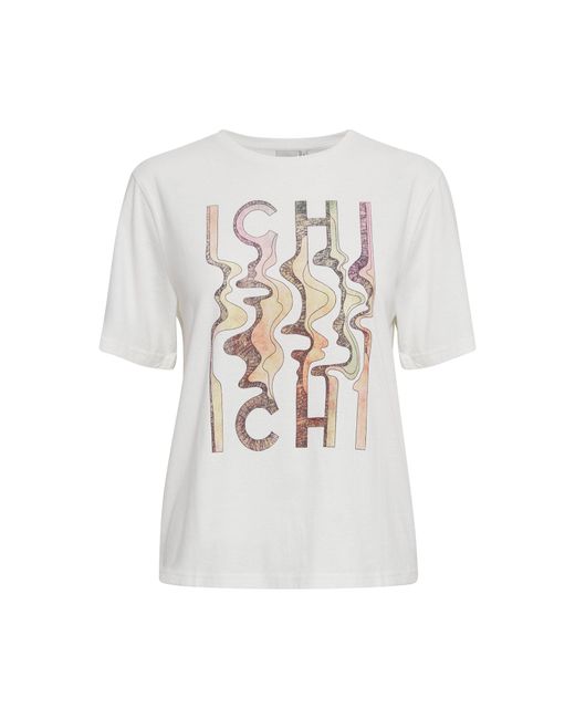 Ichi White T-Shirt 20118311 Weiß Regular Fit
