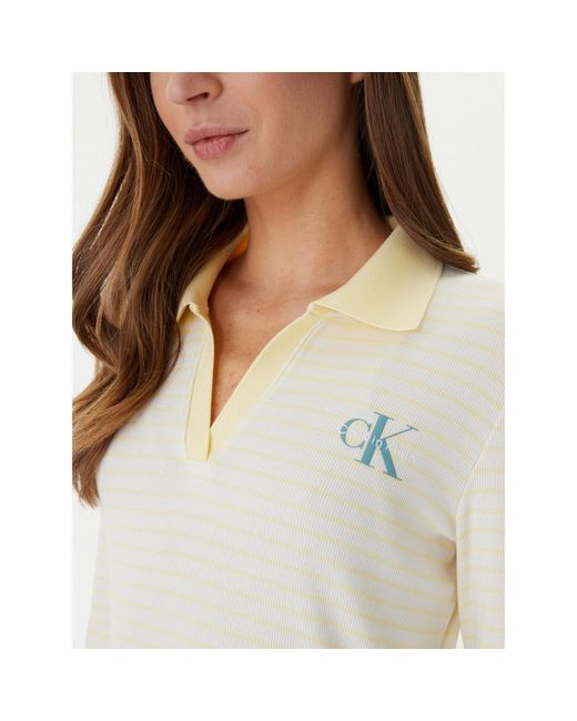 Calvin Klein White Kleid Für Den Alltag Monologo Lv047F839G Regular Fit