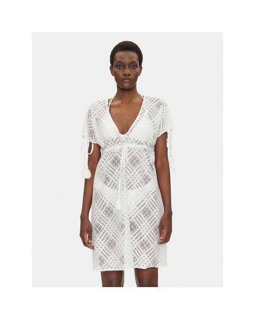 ICONIQUE White Strandkleid Ic25-021 Relaxed Fit