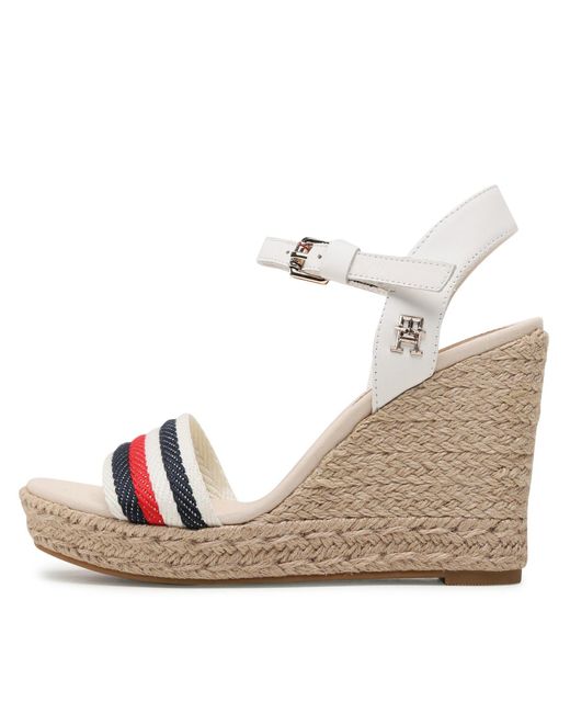 Tommy Hilfiger Multicolor Espadrilles Corporate Wedge Fw0Fw07086 Weiß