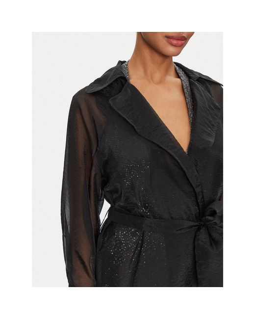 Lola Casademunt Black Tenchcoat Ms2502018 Regular Fit