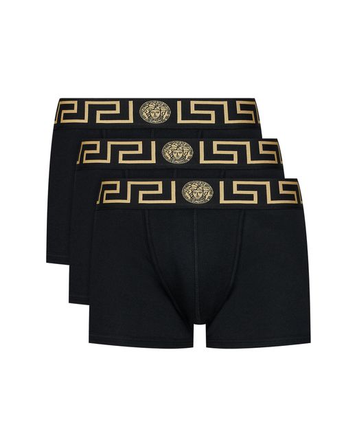 Versace 3Er-Set Boxershorts Greca Au10326 in Black für Herren