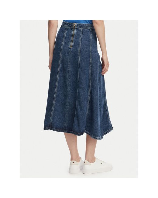 Tommy Hilfiger Blue Jeansrock Ww0Ww49570 Regular Fit