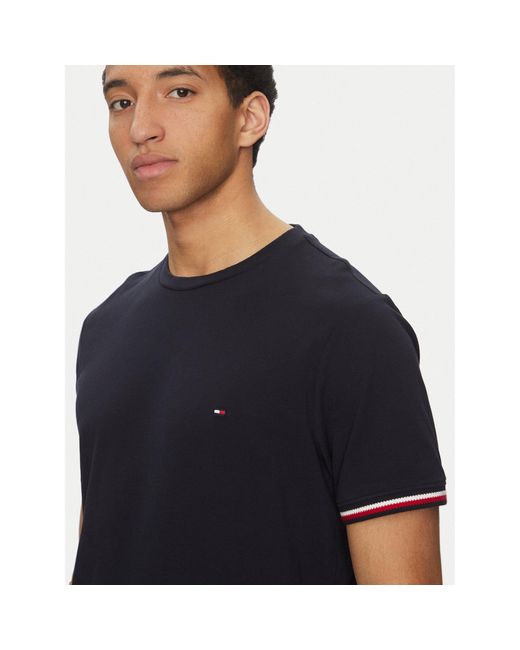 Tommy Hilfiger T-Shirt Global Stripe Mw0Mw38630 Regular Fit in Blue für Herren