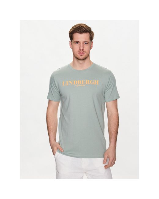 Lindbergh T-Shirt 30-400222 Grün Relaxed Fit in Gray für Herren