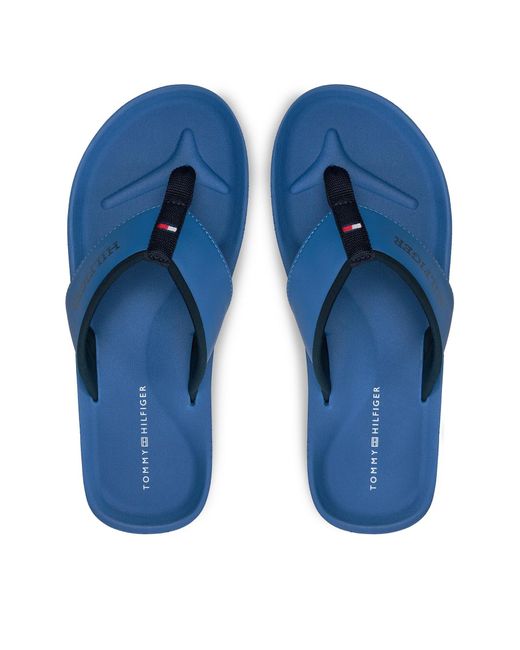 Tommy Hilfiger Zehentrenner comfort hilfiger beach sandal fm0fm05029 antique blue c2y für Herren