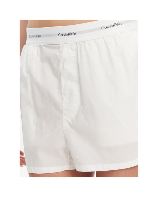 Calvin Klein White Pyjamashorts Lv00Qs7411 Relaxed Fit
