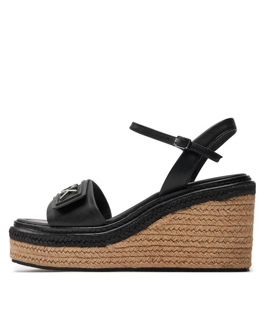 Calvin Klein Espadrilles wedge sandal 50 relock lth hw0hw01963 black beh