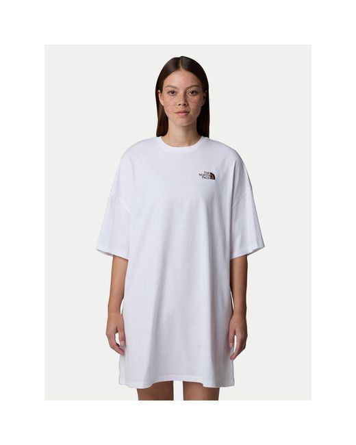 The North Face White Kleid Für Den Alltag Simple Dome Nf0A87Nf Relaxed Fit