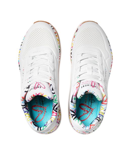 Skechers White Sneakers Uno Loving Love 155506/Wht Weiß