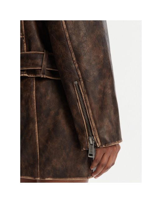 Guess Brown Jacke Aus Kunstleder W5Yl04 Whdi0 Regular Fit