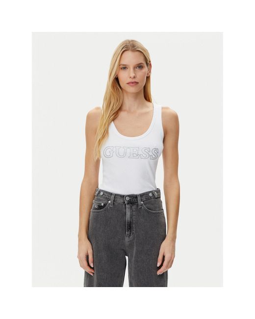 Guess White Top W5Gp29 Ka0H1 Regular Fit