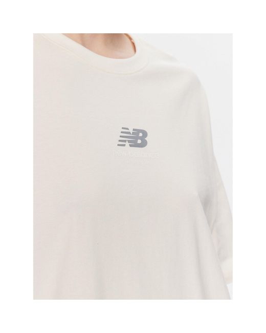 New Balance White T-Shirt Wt31511 Oversize