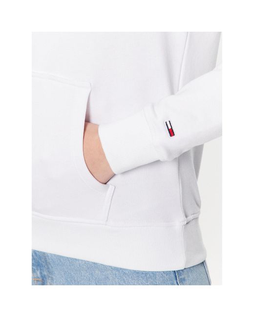 Tommy Hilfiger White Sweatshirt Serif Linear Dw0Dw15649 Weiß Regular Fit