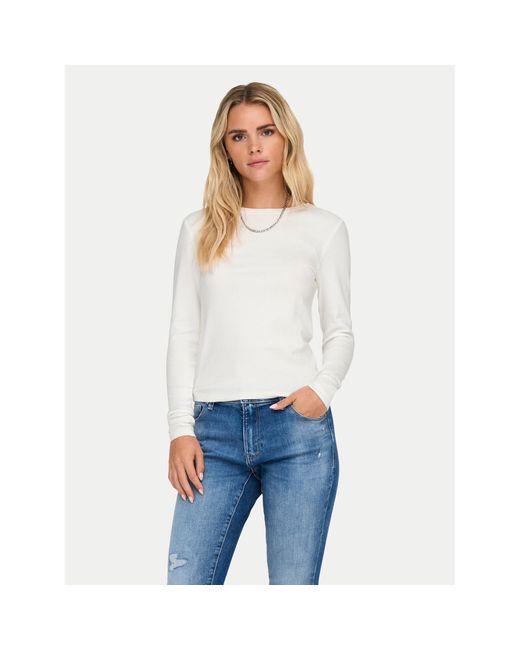 ONLY White Bluse Riley 15323159 Slim Fit