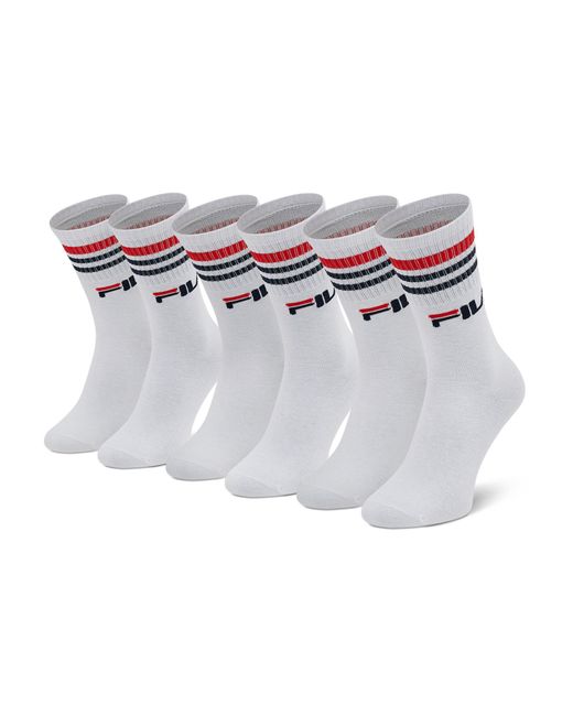Fila White 3Er-Set Hohe -Socken Calze F9090 Weiß
