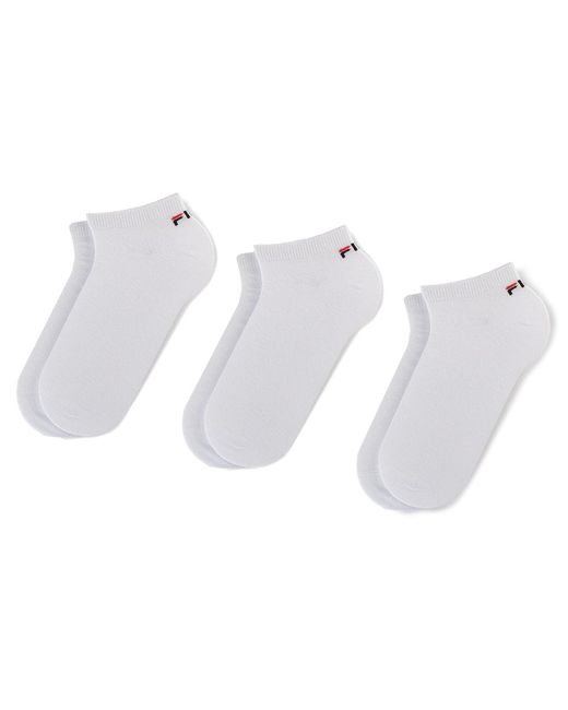 Fila White 3Er-Set Niedrige -Socken Calza F9100 Weiß