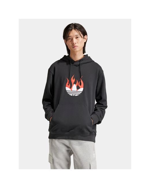 Adidas Sweatshirt Flames Logo Is0208 Regular Fit in Black für Herren