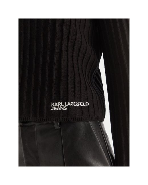 Karl Lagerfeld Black Rollkragenpullover A4W18021 Slim Fit