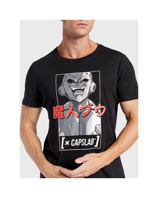 Capslab T-Shirt Dragon Ball Z Cl/Dbz4/1/Tsc/Buu2 Regular Fit in Black für Herren