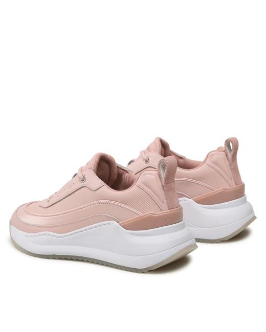 Calvin Klein Pink Sneakers Internal Wedge Lace Up Hw0Hw01371