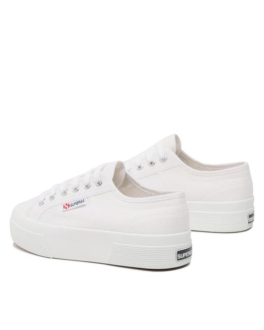 Superga White Sneakers Aus Stoff 2740 Platform S21384W Weiß