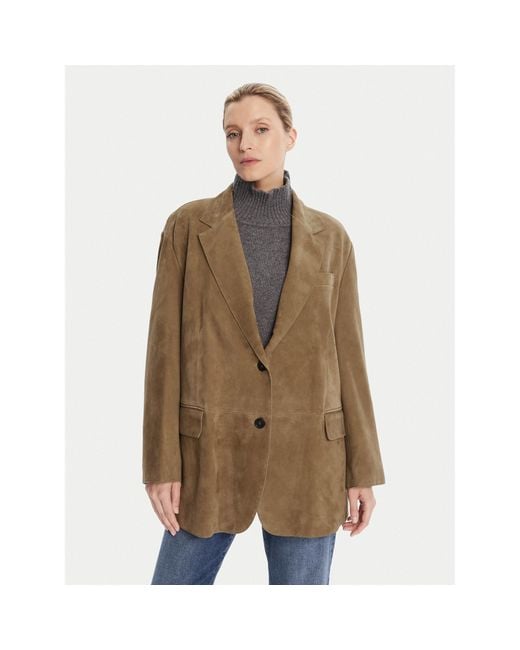 Weekend by Maxmara Brown Lederjacke Rolanda 2525446071650 Oversize