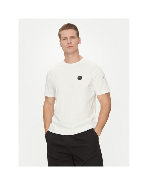 Napapijri T-Shirt S-Badge Np0A4I3N Regular Fit in White für Herren