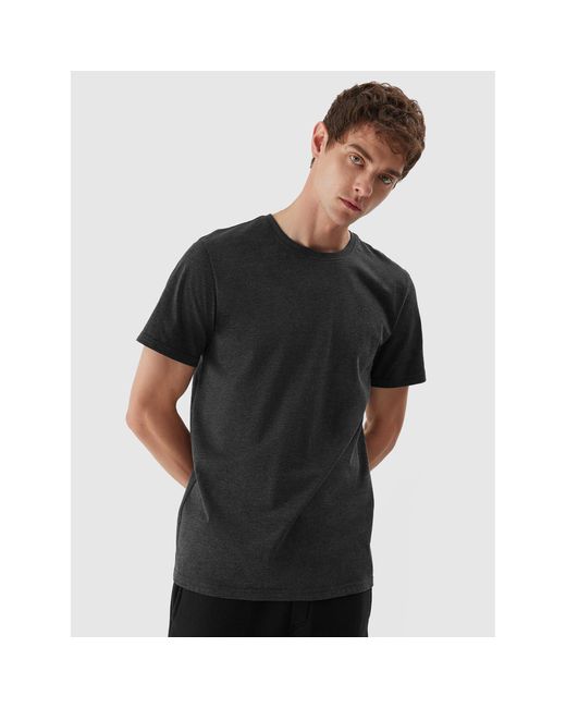 4F T-Shirt Aw23Ttshm0876 Regular Fit in Black für Herren