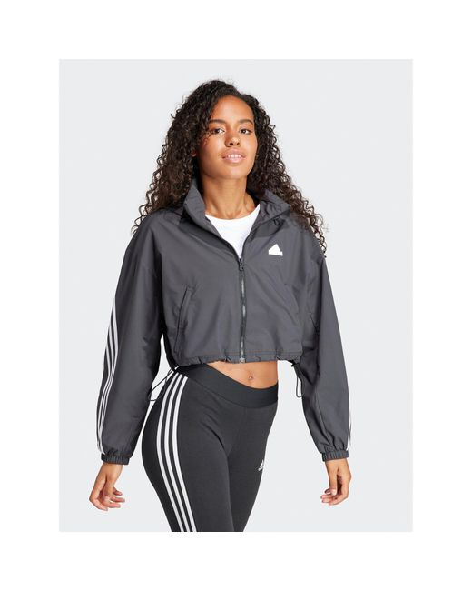 Adidas Gray Übergangsjacke Future Icons 3-Stripes Is3660 Loose Fit