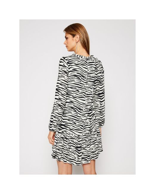 Pinko Gray Kleid Für Den Alltag Zebra 20202 Prr 1N133V 8495 Weiß Regular Fit