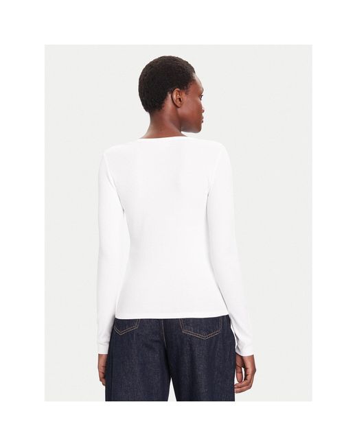 Calvin Klein White Bluse Lv047D218G Slim Fit