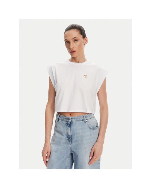 Twinset White Top 251Tt2043 Regular Fit