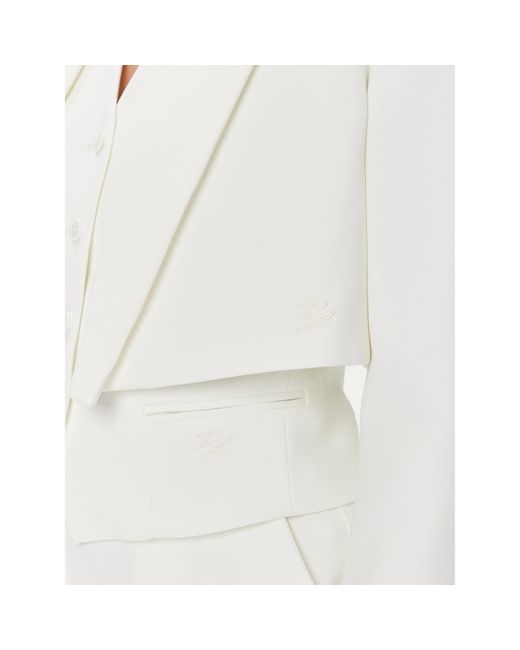 Karl Lagerfeld White Blazer Und Weste Set 240W1411 Weiß Regular Fit