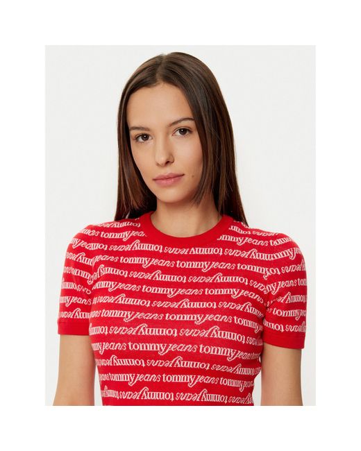 Tommy Hilfiger Red Kleid Für Den Alltag Dw0Dw19478 Slim Fit