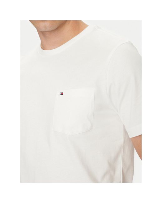 Tommy Hilfiger T-Shirt Essential Solid Pocket Tee Mw0Mw37283 Regular Fit in White für Herren
