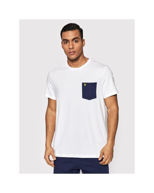 Lyle & Scott T-Shirt Contrast Pocket Ts831Vog Weiß Regular Fit in White für Herren